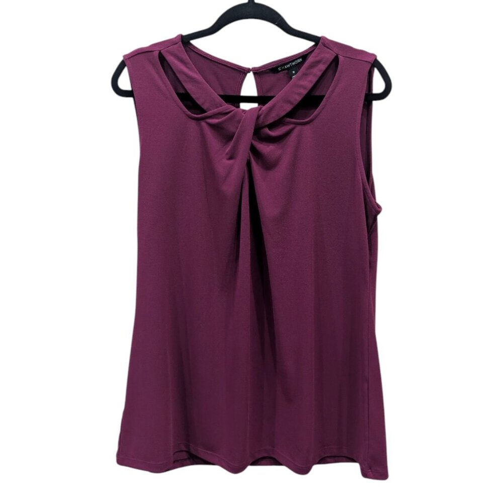 41 Hawthorn Jaslinda Twist Neckline Moss Crepe Knit Top - Picture 3 of 4